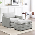ROWHY Single Armchair with Ottoman, Modern Corduroy Cloud Couch with by ROWHY