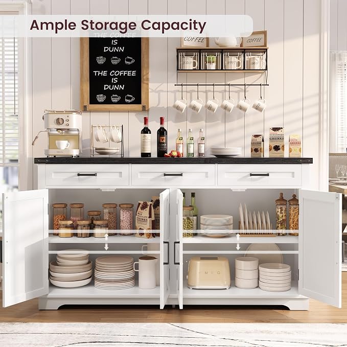 usikey 61” Large Sideboard Buffet Cabinet - Image 4