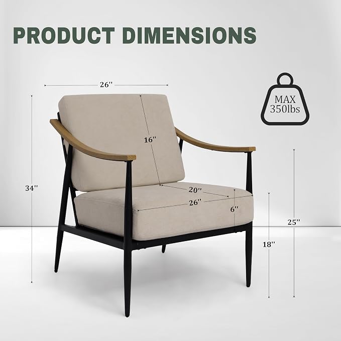 RNKSFX Modern Accent Chairs Set of 2 - Image 2
