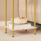 HOOBRO Side Table with Charging Station, Nightstand with 2-Layer Storage Shelves - Image 8