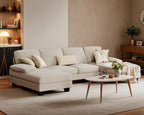 Furniwell Convertible Sectional Sofa Couch, 4 Seat Sofa Set by WellFurnitureHomeLifeWell