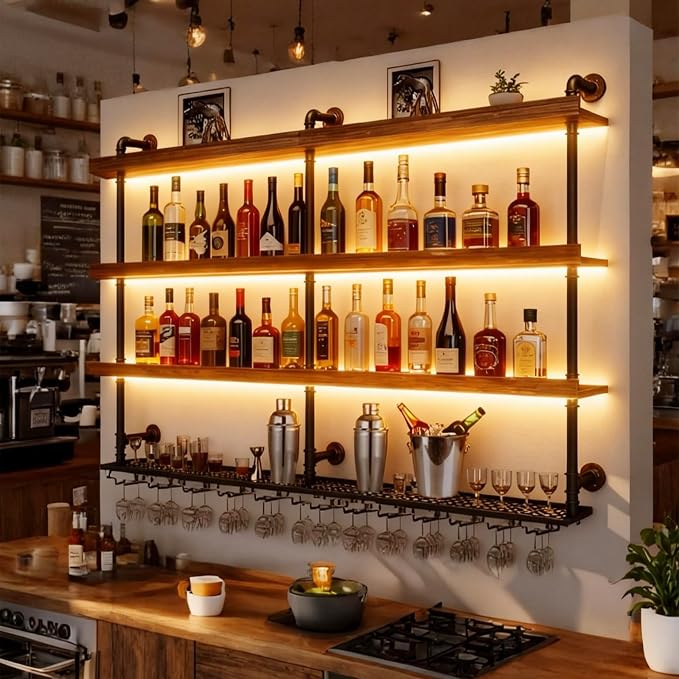55.1in Wall Mounted Wine Rack - Image 3