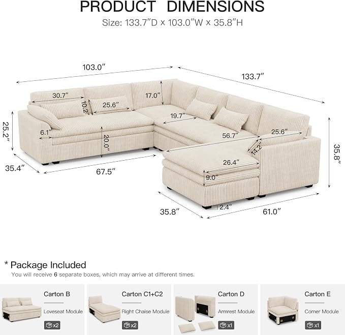 Belffin Large Modular Sectional Sofa - Image 2