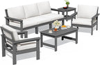 SERWALL HDPE Patio Furniture Set, 7-piece Outdoor Sectional Sofa Set, All by SERWALL
