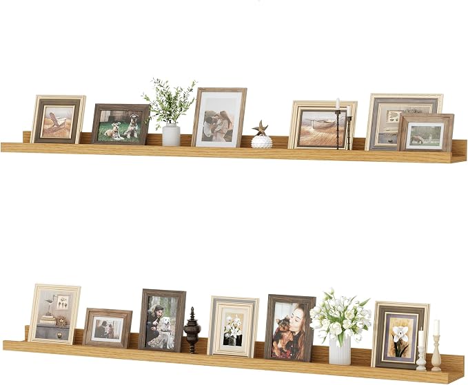 Floating Shelves for Wall, 48 inch Wood Floating Shelves Set of 2, Picture by Unknown