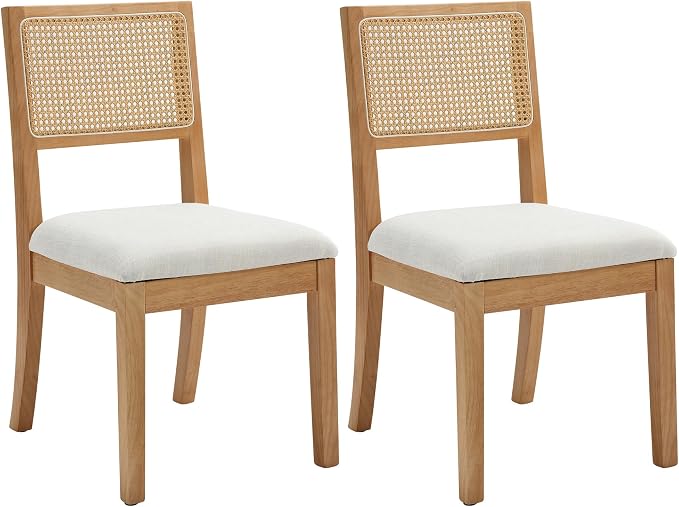Westice Rattan Dining Chairs Set of 2, Farmhouse Natural Dining Room Chairs by ChairsforHomeLivingRoom