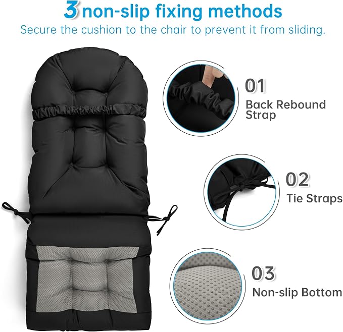 Adirondack Chair Cushion Waterproof Rocking Chair Cushion, Tufted High Back - Image 4