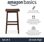 Amazon Basics Solid Wood Saddle-Seat Counter Height Bar Stools - Image 4