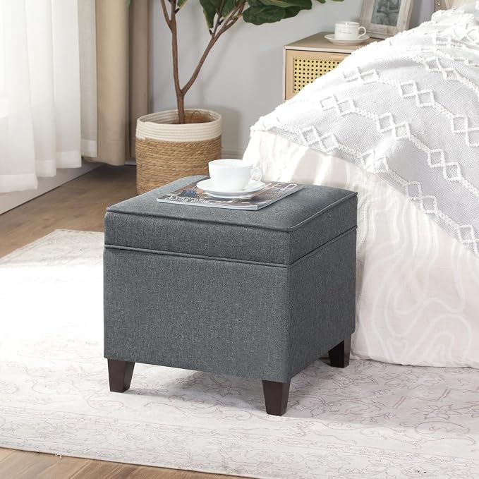 Adeco Chest and Footrest-Square Seat Storage Bench Ottoman - Image 2