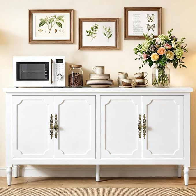 RoyalCraft Buffet Cabinet with Storage, Mid Century Modern Painted Credenza - Image 5