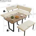 HIPIHOM 3-Piece Corner Dining Table Set - Image 3