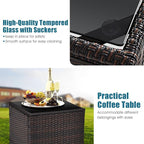 HAPPYGRILL 3 Pieces Patio Conversation Set, Outdoor Furniture Set PE Rattan - Image 6