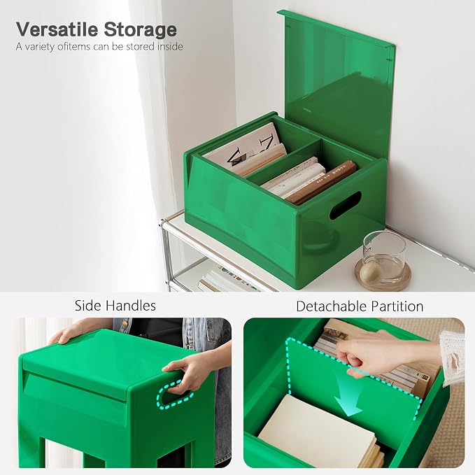 Nightstand Bedside with Storage Space, Dorm and Small Spaces, Easy Assembly - Image 5