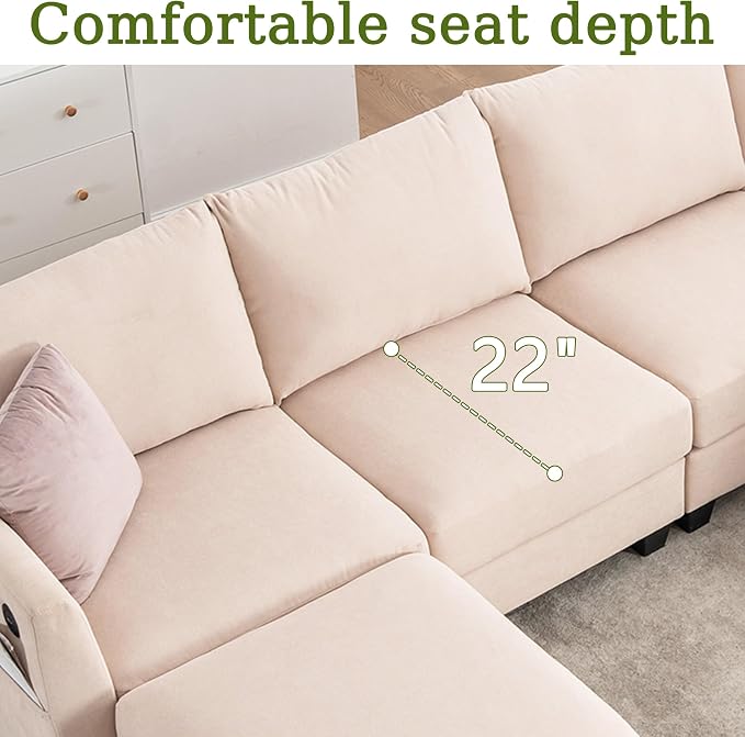 122.8" Large Sectional Couches for Living Room, 6 Seater L Shaped Modular - Image 7