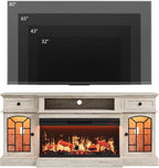 QUW 70" Farmhouse Fireplace TV Stand - Image 3