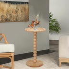 Drink Table, Boho Rattan Small Round Side Table - Image 4