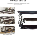 54'' Dark Brown Retro Wooden Sofa Table - Image 4