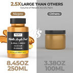 Nicpro Metallic Deep Gold Acrylic Paint, 8.45oz/250ml Large Deep Gold Leaf Paint - Image 3