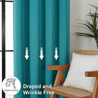 Simplebrand Ava Teal Short Blackout Curtains - Image 7