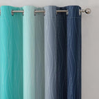 Navy Blue and Teal Gradient Blackout Curtains - Image 4