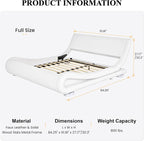 SHA CERLIN Full Size Upholstered Bed Frame, Deluxe Low Profile Sleigh Bed - Image 2