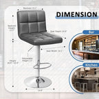 Homall Bar Stools Modern PU Leather Adjustable Swivel Barstools, Armless - Image 3