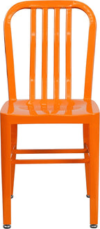 Flash Furniture Gael Commercial Grade 2 Pack Orange Metal Indoor-Outdoor Chair - Image 10