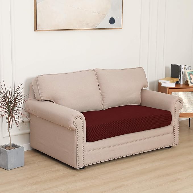 Easy-Going Stretch 1 Piece Loveseat Couch Cushion Cover - Image 2