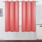 Coral Blackout Curtains 42 x 63 Inch Length/Set of 2 Curtain Panels/Thermal by Lemomo