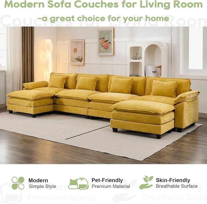 Oprisen 154" Modular Sectional Sofa, Comfy Cloud Couch Sectional Sofa - Image 7