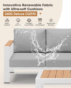 Aluminum Outdoor Patio Furniture Set 11 Seats, Outdoor Sectional Corner Sofa Set - Image 3