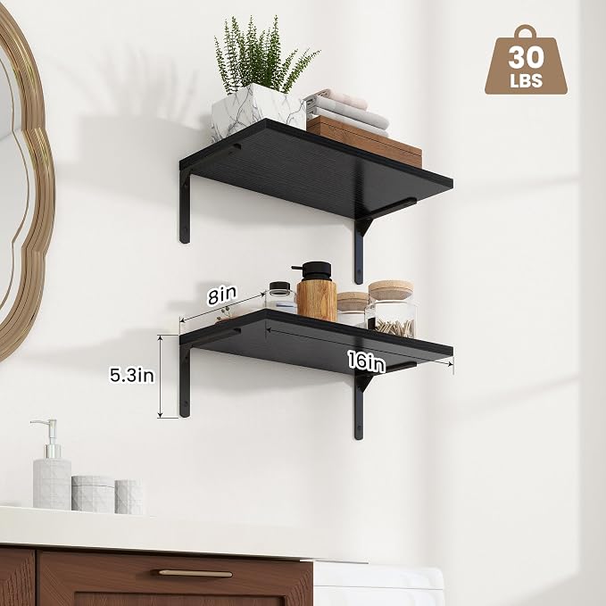 Fun Memories Deep Floating Shelves, 16W x 8D Floating Shelves Set of 2 - Image 3