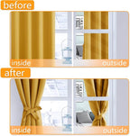 Blackout Curtains for Bedroom, 42 x 63 Inches Length Mustard Yellow | Thermal - Image 4