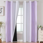 Lilac and Greyish White Ombre Blackout Curtains Living Room 84 Inches Long | by ESTELARTEXTILER