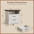 AODK 24 Inch Farmhouse Nightstand - Image 2