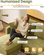 Karl home 99.6" Sectional Sofa, U-Shaped Chenille Upholstered Couch - Image 7