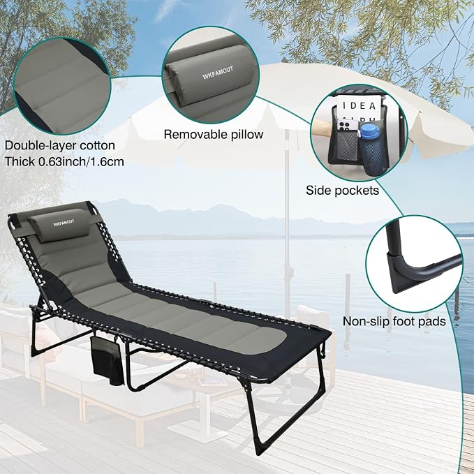 Outdoor Folding Lounge Chair Padded - Image 5