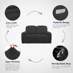 PureFit Super Stretch Loveseat Recliner Sofa Couch Cover - Image 3