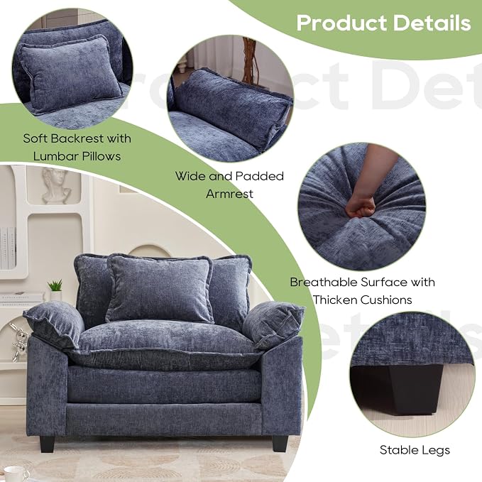 Oprisen Modular Sectional Sofa, Comfy Cloud Couch Sectional Sofa, Chenille Sofa - Image 6