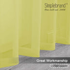 Simplebrand Lemon Sheer Curtains 72 Inches Long 2 Panels - Image 2