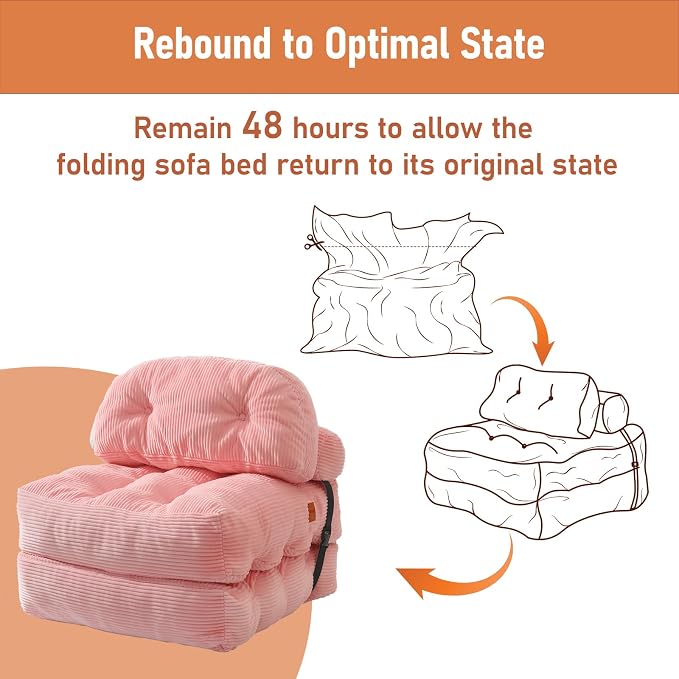 Folding Sofa Bed, Convertible Sleeper Chair - Image 9
