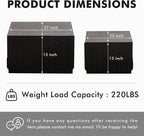 Black Nesting Tables for Living Room, Square Nesting Coffee Table Farmhouse - Image 2