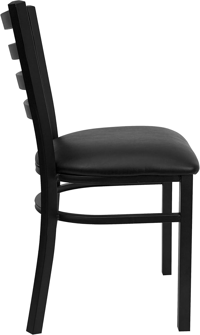 Flash Furniture HERCULES Series Black Ladder Back Metal Restaurant Chair - Image 7