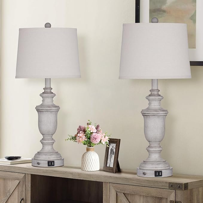 Cinkeda Farmhouse Table Lamps Set of 2 - Image 6