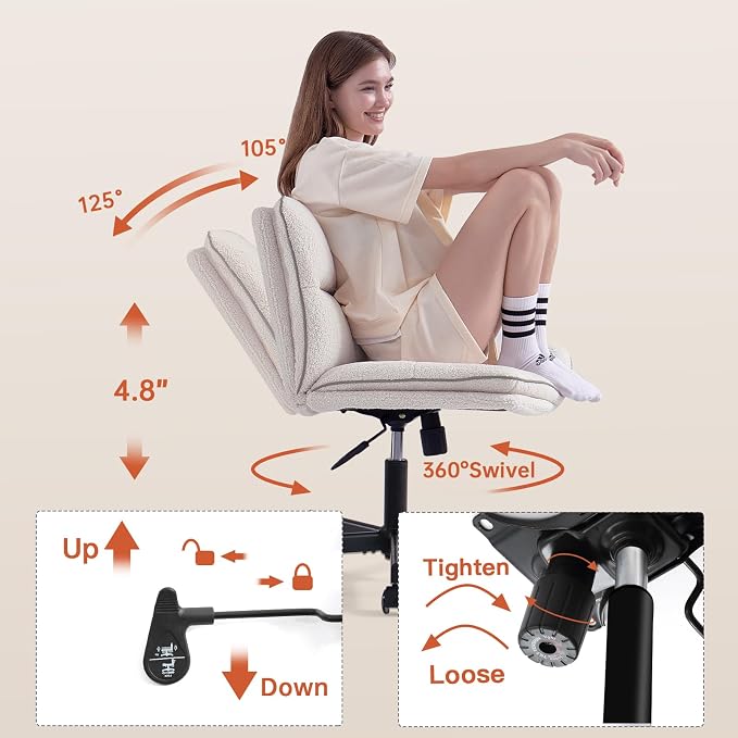 EMIAH Armless Office Desk Chair - Image 8