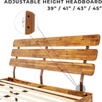 Bme Caden King Size Bed Frame and Adjustable Headboard, 15 Inch Mid Century - Image 4