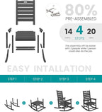 SERWALL Outdoor Rocking Chair, Oversized Rocking Chair - Image 8