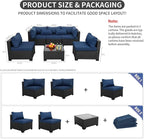 Rattaner Patio Sectional 6 Pieces All-Weather Wicker Patio Furniture Set - Image 3