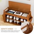 oakvivo 34.3in Shoe Bench, Bamboo 3-Tier Entryway Bench - Image 9