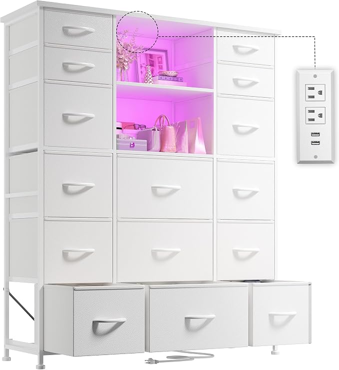 EnHomee 51" H White Dresser by EnHomee